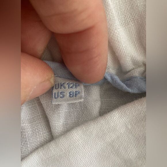 NWT  Boden Pants US 8P Long Linen Wide Leg White Womens Casual drawstring Button - Picture 9 of 16